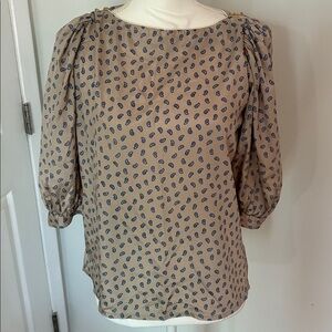 Tomboy Le Sac Paisley Blouse Puff Sleeve Top Size 9 Vintage Y2K